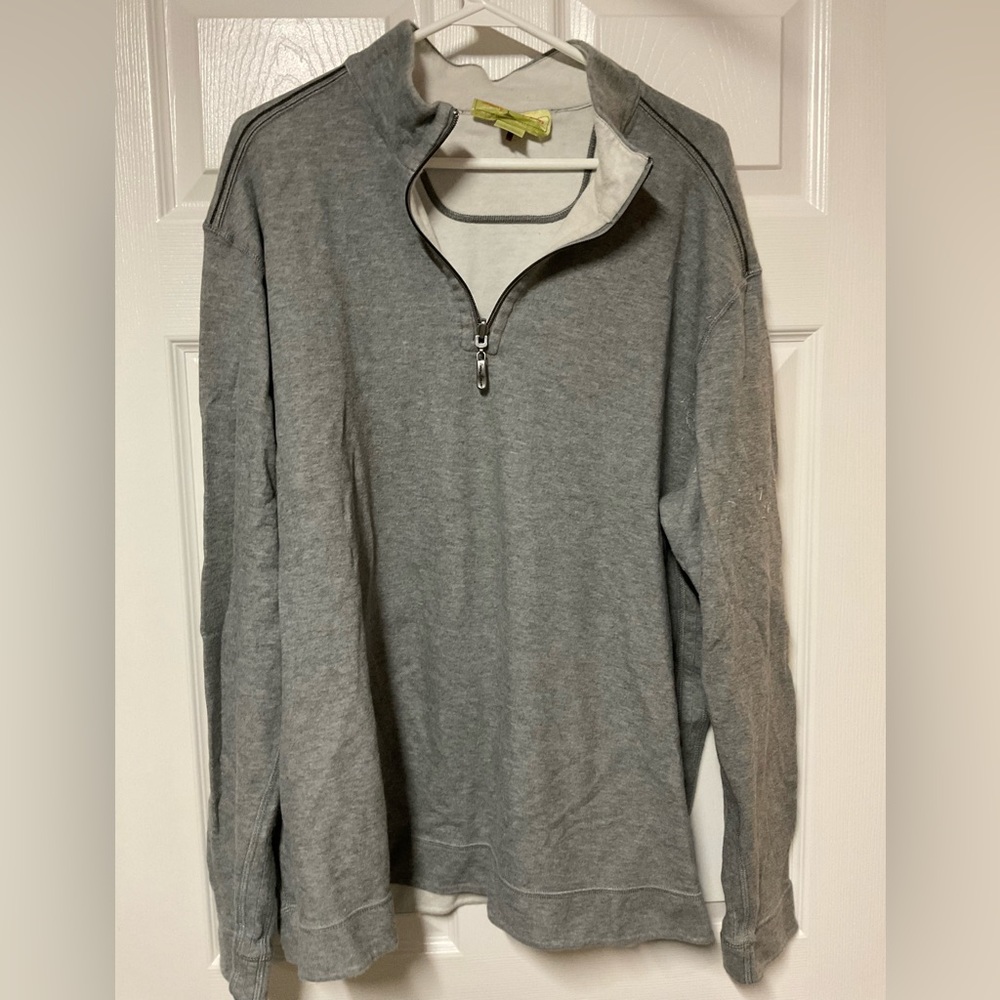 Tommy Bahama Mens Gray Quarter Zip